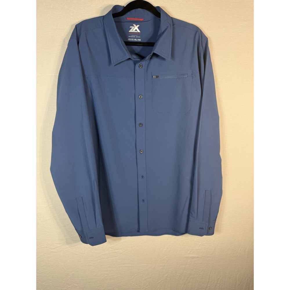 ZeroXposur Outdoor Series Mens Long Sleeve Button Down XXL Blue